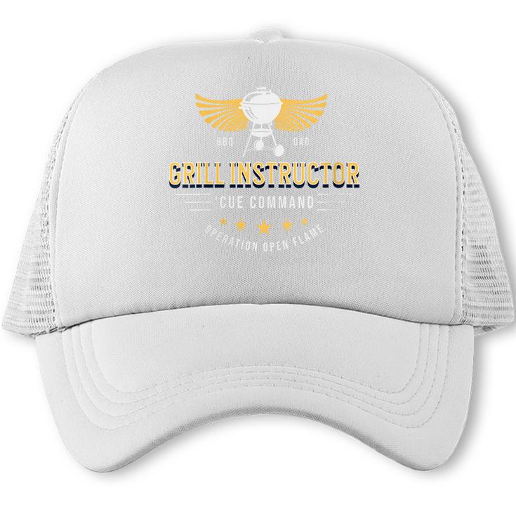 Women's Grill Instructor BBQ Dad – 'Cue Command Op Open Flame Father Trucker Cap
