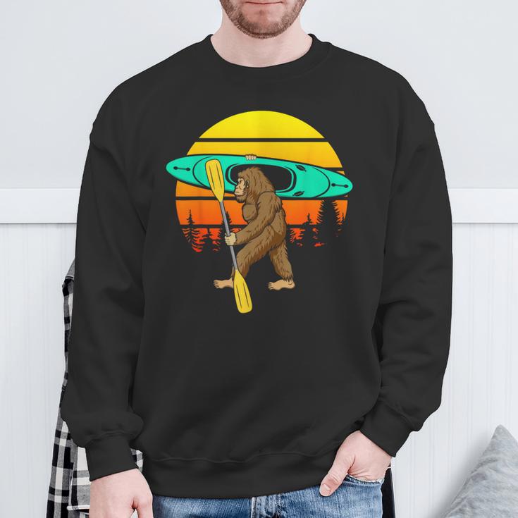 Bigfoot Kayak Paddling Lake Rafts Inflatable Canoe Sasquatch Sweatshirt Gifts for Old Men Bigfoot Kayak Paddling Lake Rafts Inflatable Canoe Sasquatch Sweatshirt Gifts for Old Men