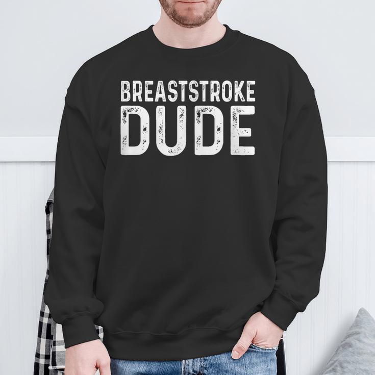 Breaststroke Swimming Dude Distressed Swim Swimmer Pool Sweatshirt Gifts for Old Men