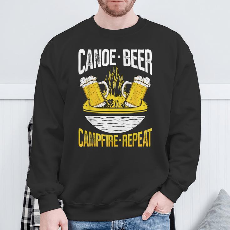 Canoe Beer Campfire Repeat Kayak Canoe Sweatshirt Gifts for Old Men