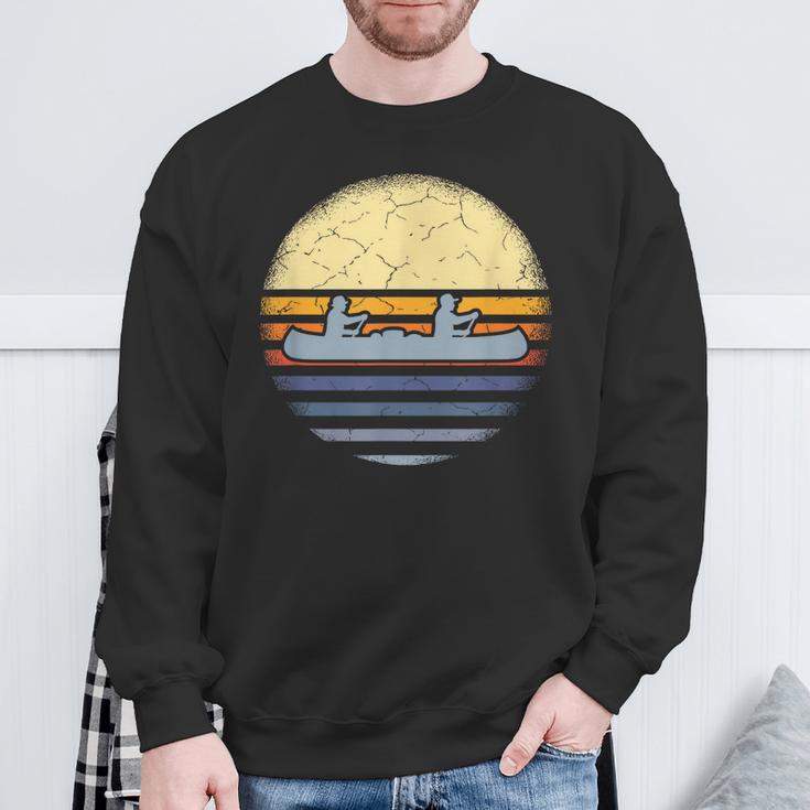 Canoe Canoeing Vintage Sunset Sweatshirt Gifts for Old Men