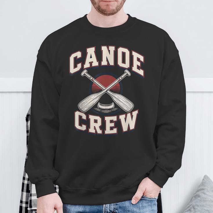 Canoe Crew Paddling Team Retro Graphic Sweatshirt Gifts for Old Men