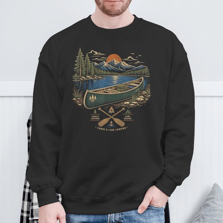 Canoe And Lake Camping Paddle Camp Sweatshirt Gifts for Old Men
