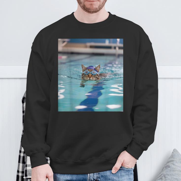 Competitive Swim Team Funny Kitty Cat Swimming Sweatshirt Gifts for Old Men Competitive Swim Team Funny Kitty Cat Swimming Sweatshirt Gifts for Old Men
