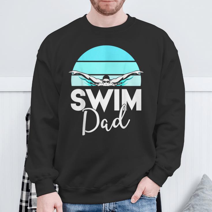 Dad Father School Swimming Meet Swimmer Swimmer Sweatshirt Gifts for Old Men