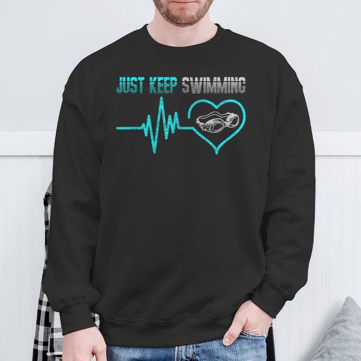 Just Keep Swimming For Swimmers Divers Diving Retro Sweatshirt Gifts for Old Men Just Keep Swimming For Swimmers Divers Diving Retro Sweatshirt Gifts for Old Men