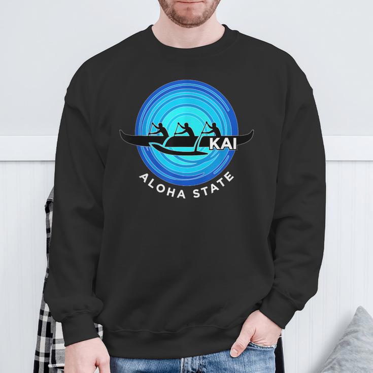 Kai Outrigger Canoe Hawaii Aloha State Paddling Retro Sweatshirt Gifts for Old Men