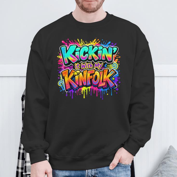 Kickin' It With My Kinfolk Family Reunion Sweatshirt Gifts for Old Men