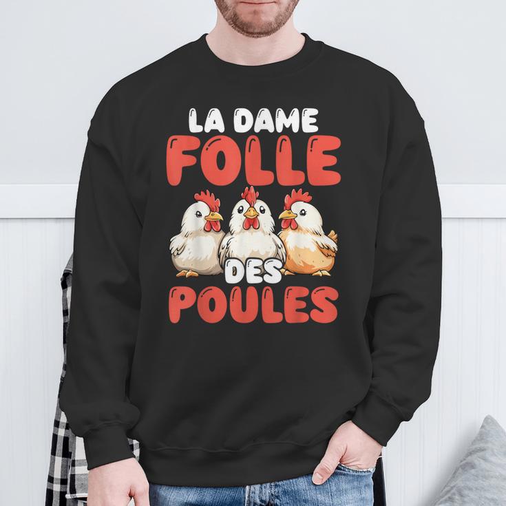 La Dame Folle Des Poules Amoureux Éleveur Ferme Sweater e Cadeaux pour les vieillards