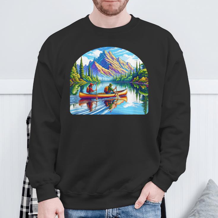 Lake Canoeing Canoe Sweatshirt Gifts for Old Men
