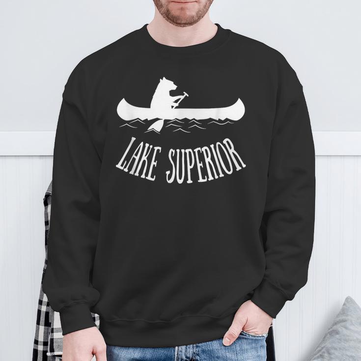 Lake Superior Bear Canoe Upper Peninsula For Yooper Sweatshirt Gifts for Old Men
