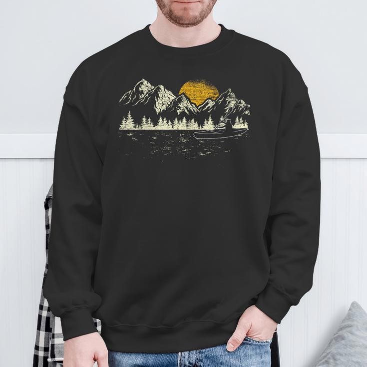 Mountain Kayaking Nature Water Sports Kayaker Canoeing Kayak Sweatshirt Gifts for Old Men
