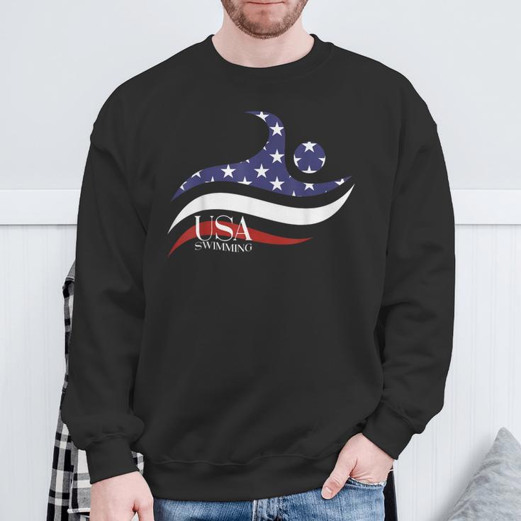 Patriotic American Flag Floating USA Swimming Team Sweatshirt Gifts for Old Men Patriotic American Flag Floating USA Swimming Team Sweatshirt Gifts for Old Men
