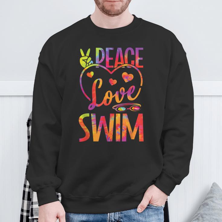 Peace Love Swim Swimming Tie Dye Swimmer Swimming Swim Team Sweatshirt Gifts for Old Men Peace Love Swim Swimming Tie Dye Swimmer Swimming Swim Team Sweatshirt Gifts for Old Men