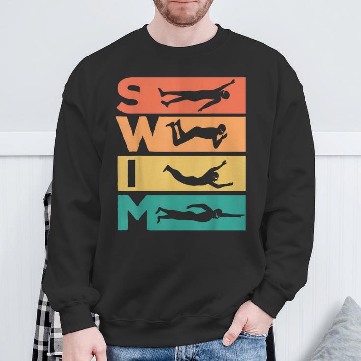 Retro Vintage Swimming For Swimmers Sweatshirt Gifts for Old Men Retro Vintage Swimming For Swimmers Sweatshirt Gifts for Old Men