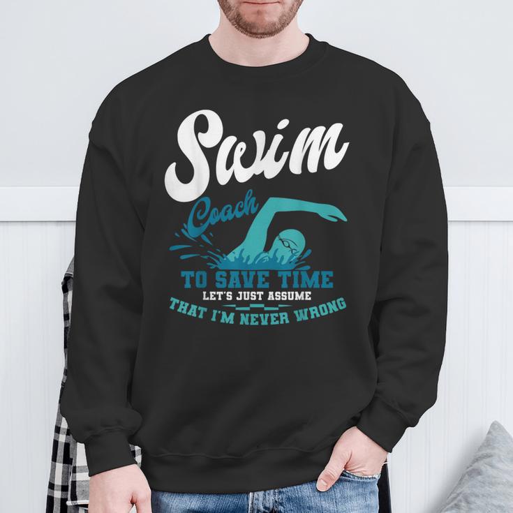 Swim Coach Swimming Lesson Sport Professional Instructor Sweatshirt Gifts for Old Men