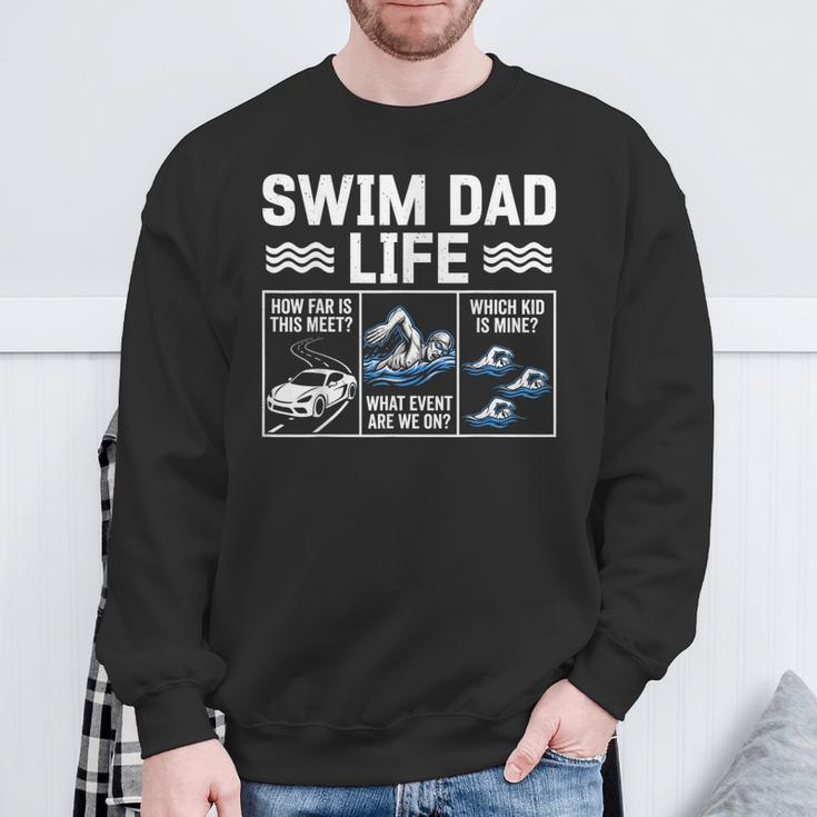 Swim Dad Life Swimmer Father's Day Swimming Daddy Sweatshirt Gifts for Old Men