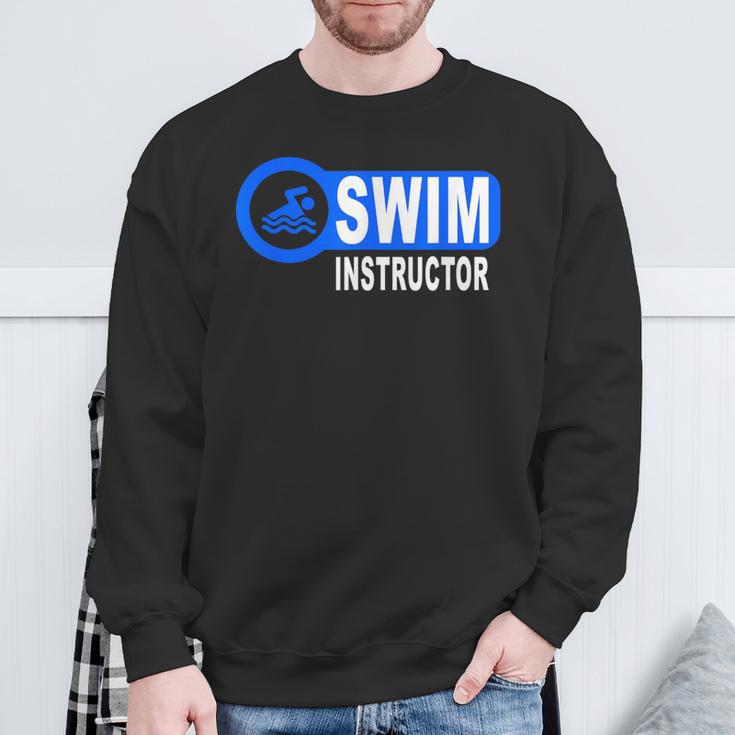Swim Instructor Swimming Teacher Swimmer In Pool Graphic Art Sweatshirt Gifts for Old Men