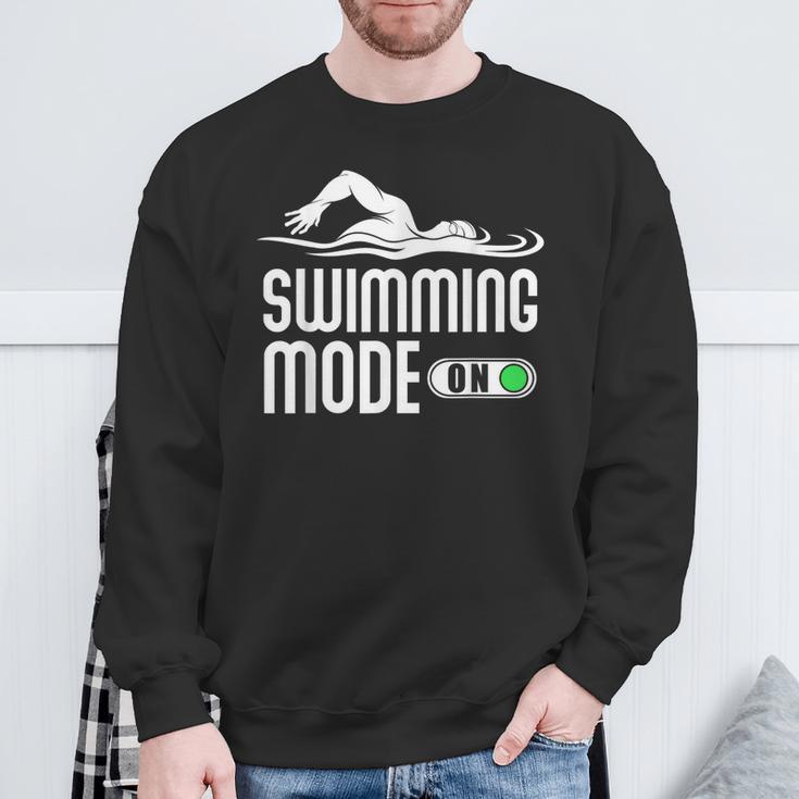 Swim Slogan Funny Swimming Mode On Swim Sweatshirt Gifts for Old Men Swim Slogan Funny Swimming Mode On Swim Sweatshirt Gifts for Old Men