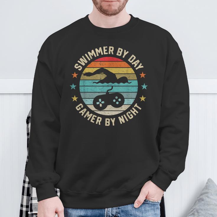 Swimmer By Day Gamer By Night Swimming Swim Lover Gaming Sweatshirt Gifts for Old Men Swimmer By Day Gamer By Night Swimming Swim Lover Gaming Sweatshirt Gifts for Old Men