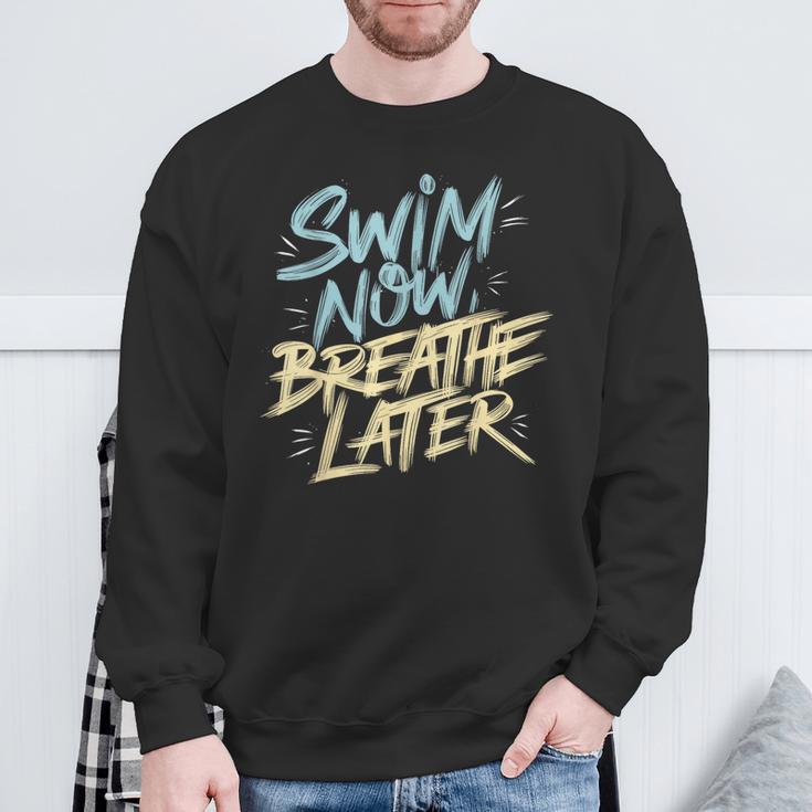 Swimmer Saying Swim Team Swimming Sweatshirt Gifts for Old Men