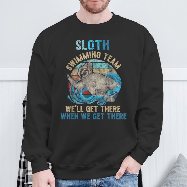 Swimmer Swim Sloth Swimming Team Retro Sweatshirt Gifts for Old Men Swimmer Swim Sloth Swimming Team Retro Sweatshirt Gifts for Old Men