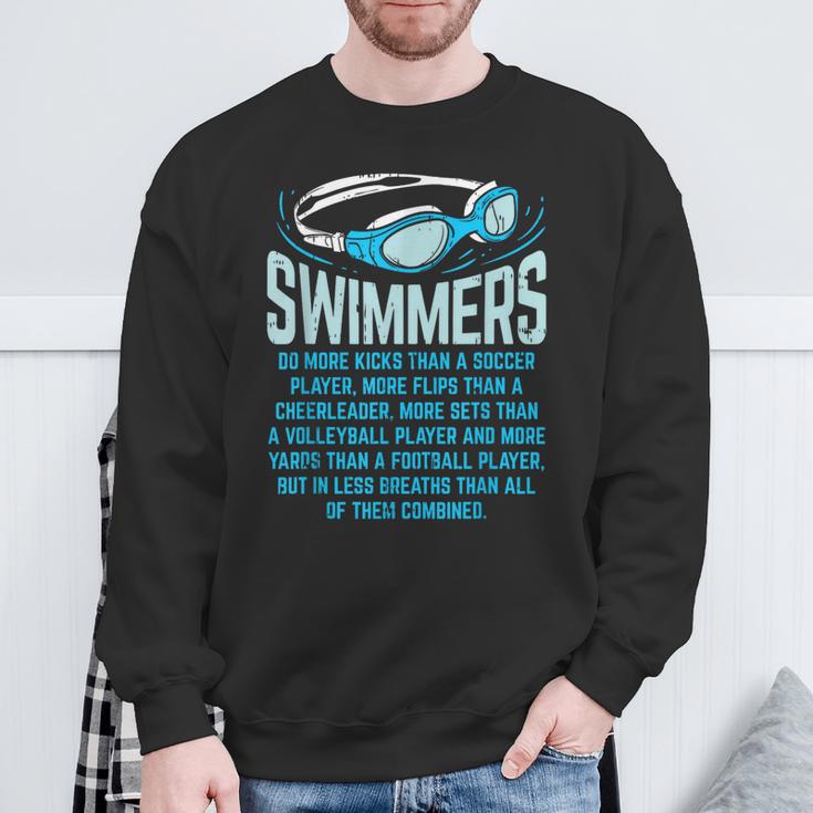Swimmers Do More Kicks I For Swimming Lovers Sweatshirt Gifts for Old Men