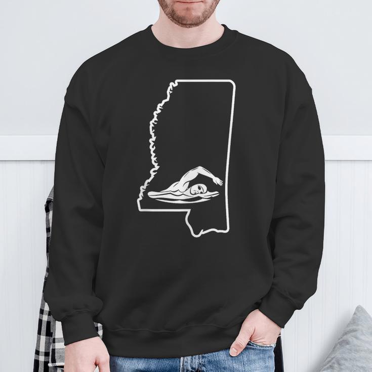 Swimming Apparel Mississippi Swimmer Training Sweatshirt Gifts for Old Men Swimming Apparel Mississippi Swimmer Training Sweatshirt Gifts for Old Men