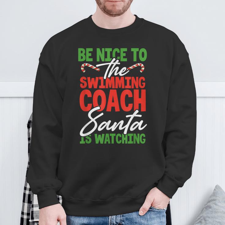 Swimming Coach Christmas Xmas Swimming Santa Sweatshirt Gifts for Old Men Swimming Coach Christmas Xmas Swimming Santa Sweatshirt Gifts for Old Men