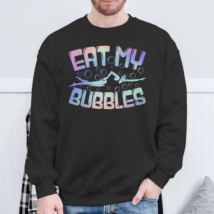 Swimming Eat My Bubbles Swim Watercolour Sweatshirt Gifts for Old Men Swimming Eat My Bubbles Swim Watercolour Sweatshirt Gifts for Old Men
