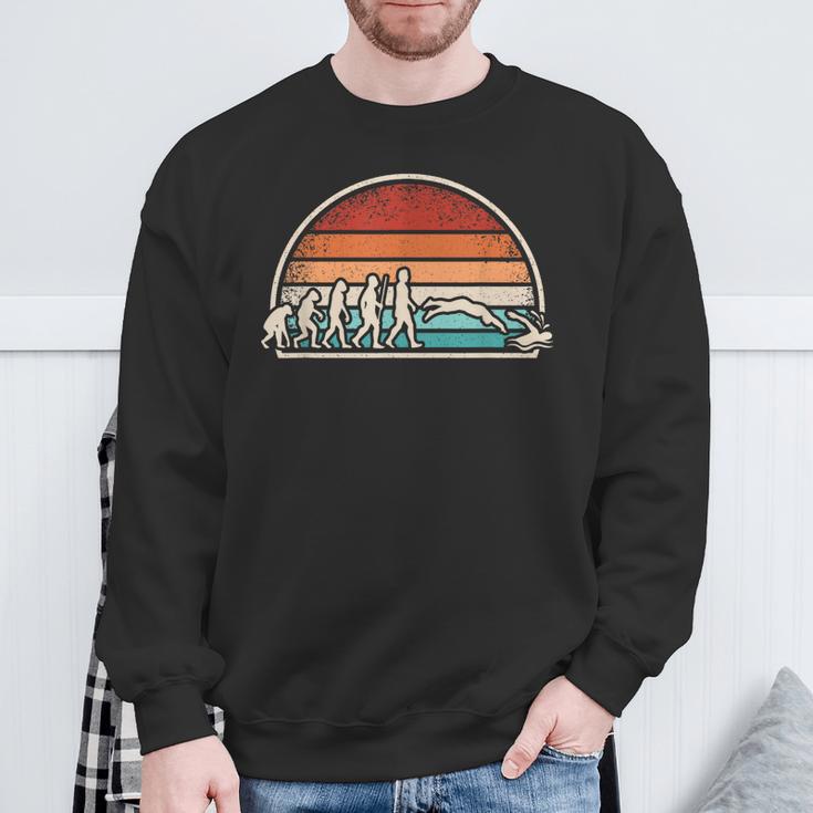 Swimming Evolution Retro Swim Swimmer Men Women Sweatshirt Gifts for Old Men Swimming Evolution Retro Swim Swimmer Men Women Sweatshirt Gifts for Old Men