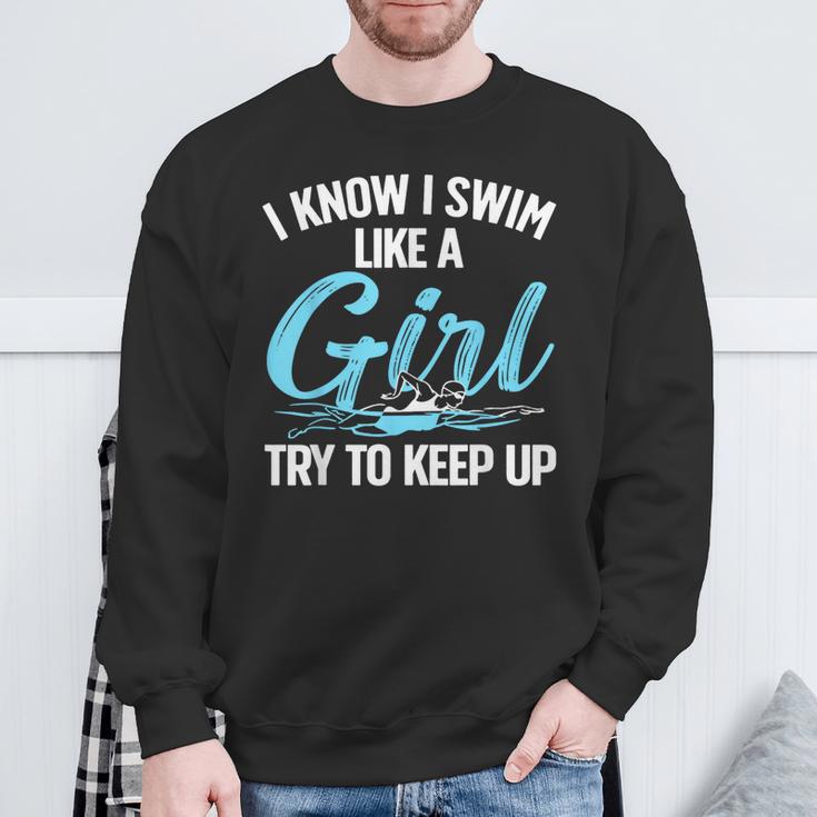 Swimming For Men Women Kids Swimmer Swim Lovers Sweatshirt Gifts for Old Men