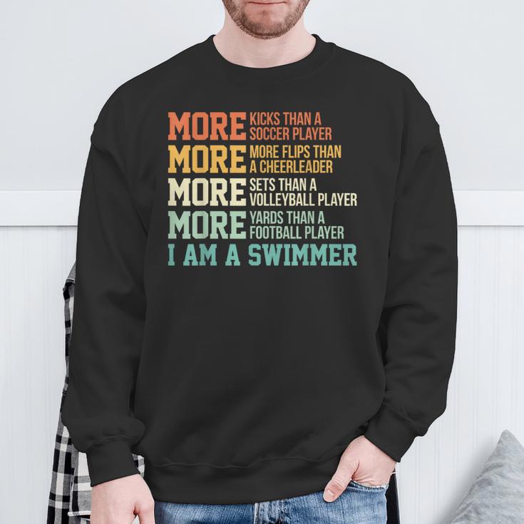 Swimming Saying Swim Swimmer Sweatshirt Gifts for Old Men