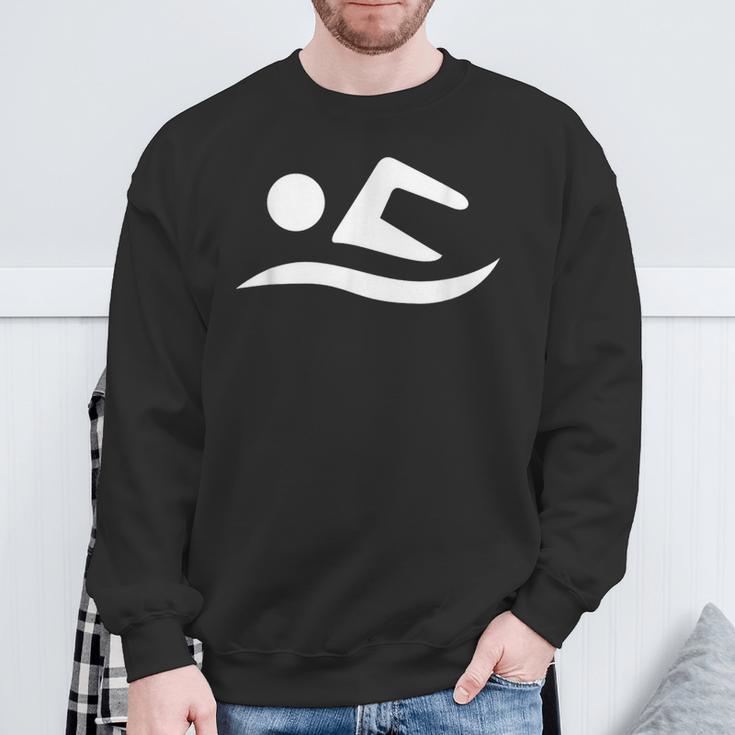 Swimming Silhouette Logo Sweatshirt Gifts for Old Men Swimming Silhouette Logo Sweatshirt Gifts for Old Men