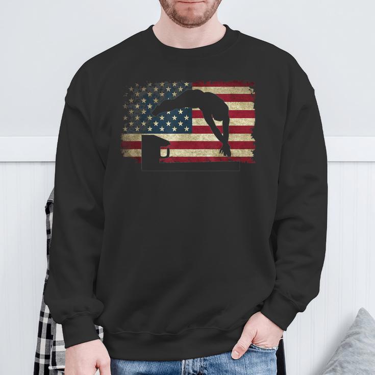 Swimming Swim Team Distressed American Flag USA Swimmer Sweatshirt Gifts for Old Men Swimming Swim Team Distressed American Flag USA Swimmer Sweatshirt Gifts for Old Men