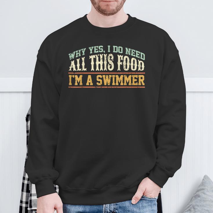 Swimming Swimmer Eating Swim Sweatshirt Gifts for Old Men Swimming Swimmer Eating Swim Sweatshirt Gifts for Old Men