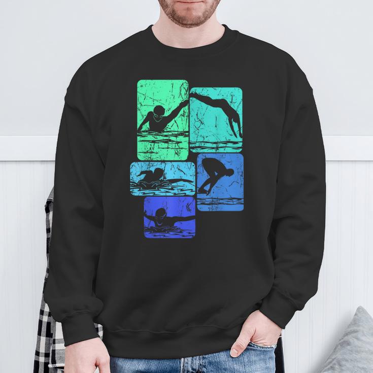 Swimming Swimmers Sweatshirt Gifts for Old Men