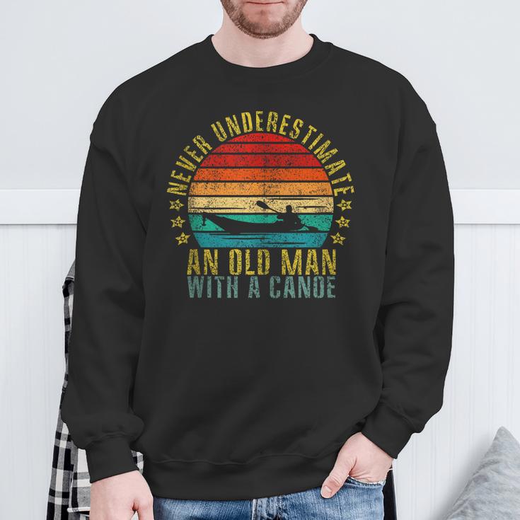 Never Underestimate An Old Man With a Canoe Retro Sleeveless Sweatshirt Gifts for Old Men Never Underestimate An Old Man With a Canoe Retro Sleeveless Sweatshirt Gifts for Old Men