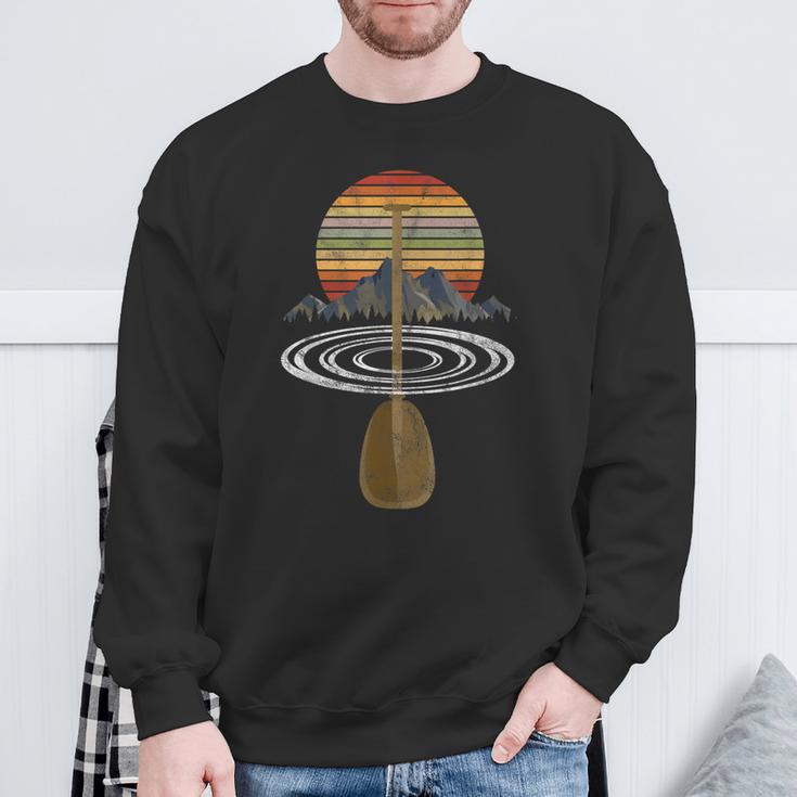 Vintage Retro Canoe Paddle & Mountains Rafting Sweatshirt Gifts for Old Men