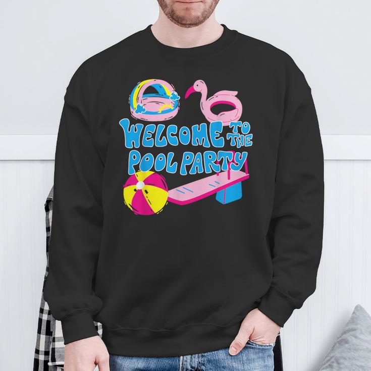 Welcome To The Pool Party Birthday Summer Family Swimming Sweatshirt Gifts for Old Men Welcome To The Pool Party Birthday Summer Family Swimming Sweatshirt Gifts for Old Men