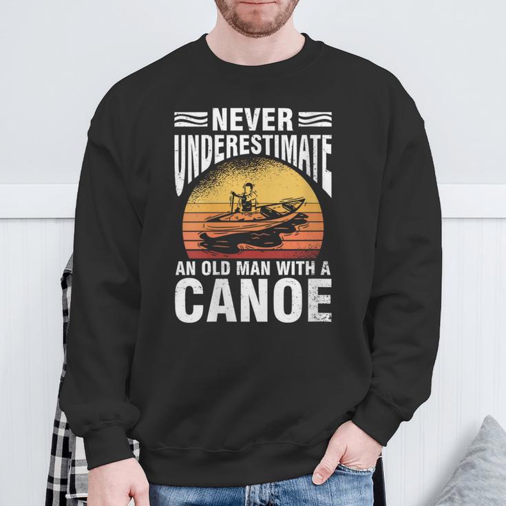Women's Canoe Old Man Sweatshirt Gifts for Old Men