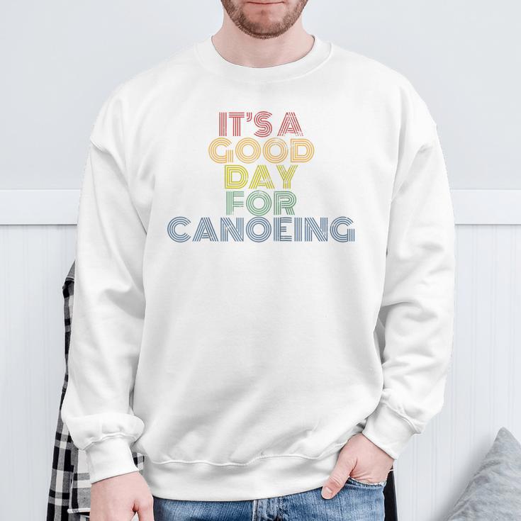 It's A Good Day For Canoeing Retro 70s Vintage Distressed Raglan Baseball Tee Sweatshirt Gifts for Old Men It's A Good Day For Canoeing Retro 70s Vintage Distressed Raglan Baseball Tee Sweatshirt Gifts for Old Men
