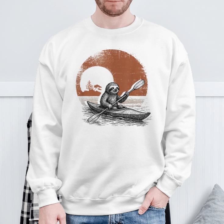 Kayaking Sloth Kayak Kayaker Canoe Paddling Sweatshirt Gifts for Old Men