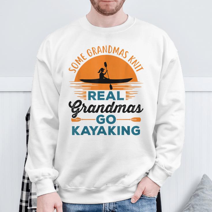 Real Grandmas Go Kayaking Yak Kayak Women Canoe Kayaker Sweatshirt Gifts for Old Men