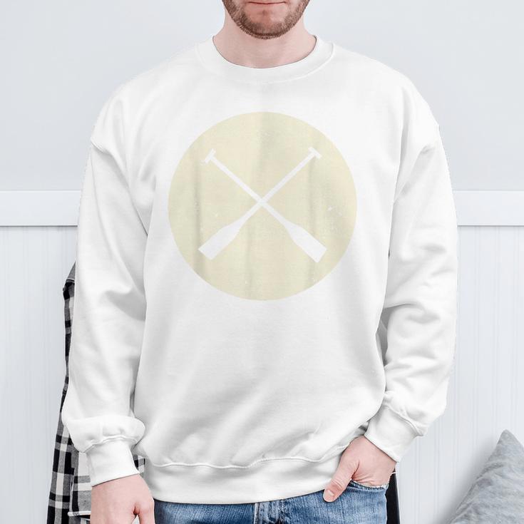 Retro Vintage Canoe Paddles Crossing Canoe & Kayaking Sweatshirt Gifts for Old Men