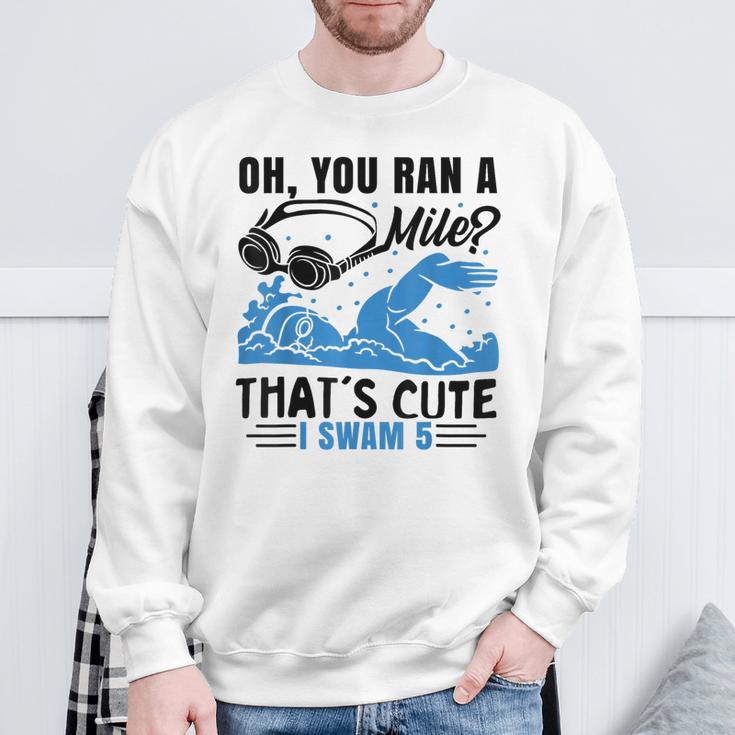 Swimmer Swimming Sweatshirt Gifts for Old Men