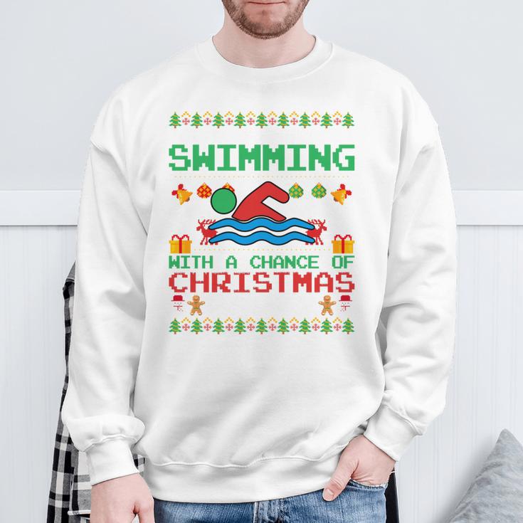 Swimming Christmas Party Swim Swimmer Christmas Ugly Style Sweatshirt Gifts for Old Men Swimming Christmas Party Swim Swimmer Christmas Ugly Style Sweatshirt Gifts for Old Men