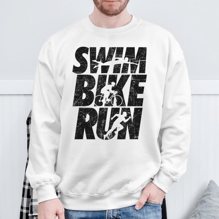 Swimming Cycling Running Triathlon Running Swimming Sweatshirt Gifts for Old Men Swimming Cycling Running Triathlon Running Swimming Sweatshirt Gifts for Old Men