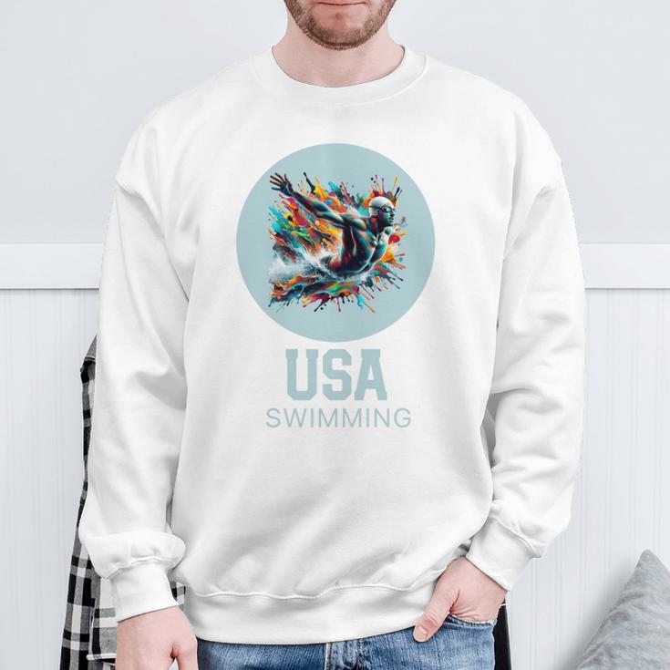 SWIMMING SPORT COMPETITIVE SWIM Sweatshirt Gifts for Old Men SWIMMING SPORT COMPETITIVE SWIM Sweatshirt Gifts for Old Men