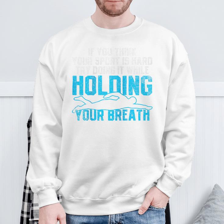 Swimming Swimmer Raglan Baseball Tee Sweatshirt Gifts for Old Men